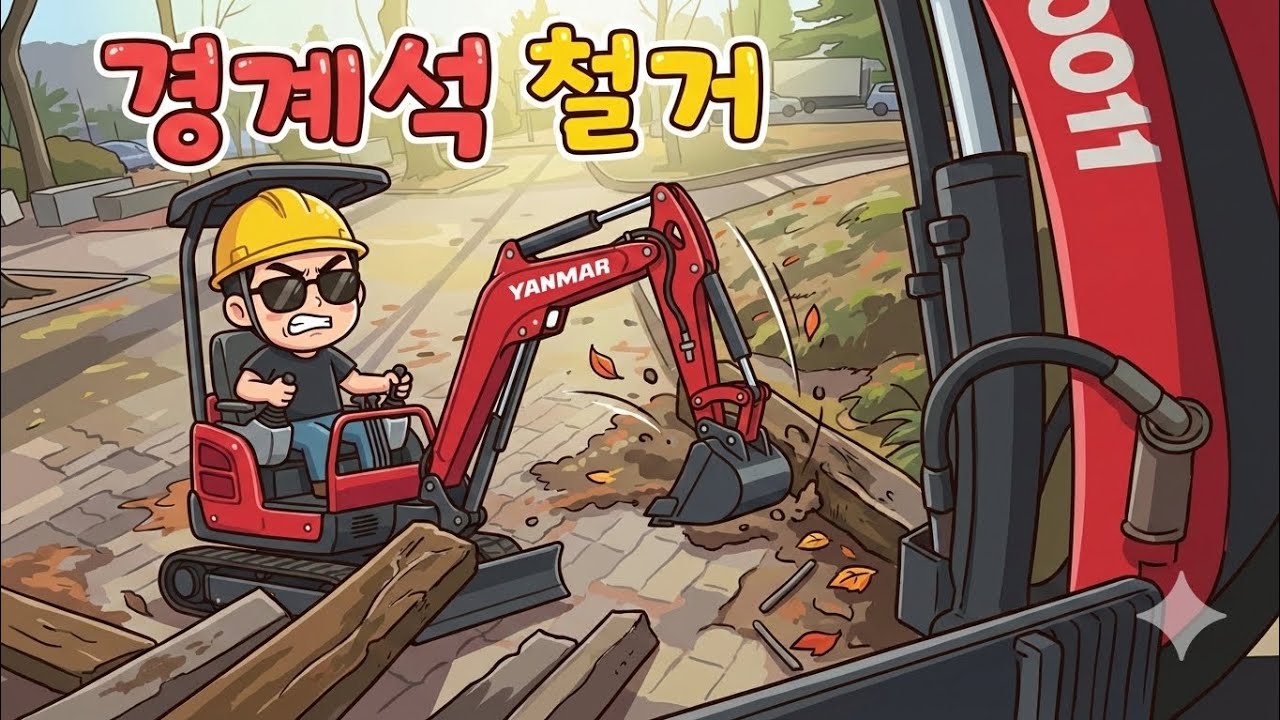 미니굴착기 경계석철거