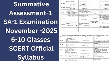 💐✍️💯 AP Summative Assessment-1 SA-1 Examination November-2025 6-10 Classes SCERT Official Syllabus 💐