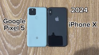 GOOGLE PIXEL 5 vs IPHONE X - SPEED TEST 2024!! BATTLE OF FLAGSHIPS ⚡️