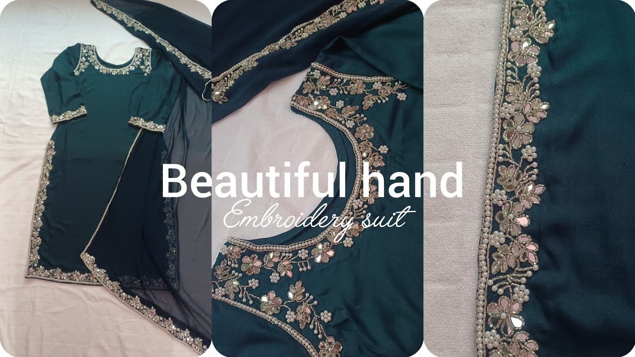 Beautiful embroidery dress ✨✨#fashiondesign #embroidery #diy 