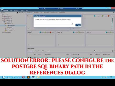 pgAdmin  PLEASE CONFIGURE THE  POSTGRESQL BINARY PATH IN THE PREFERENCES DIALOG SOLUTION FOR WINDOWS