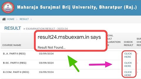 Msbu Ba 2nd Year Result 2024 | BrijUniversity Ba,Bsc,Bcom 2nd Year Result  2024 | Msbu Result 2024