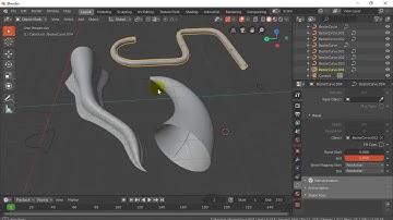 Blender Make Pipes Horns Spouts with Curve Beveling Blender 2.8