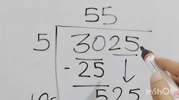 square root of 3025 | Square root of 3025 | √3025 | square of 55 #squarerootricks #longdivisionme...