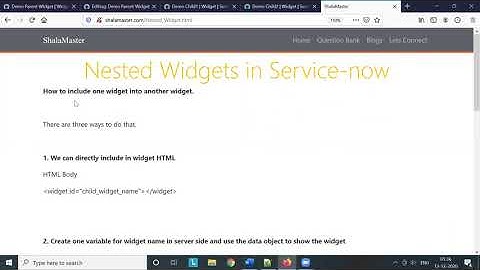 Nested Widget  | Calling one Widget into another widget in Servicenow