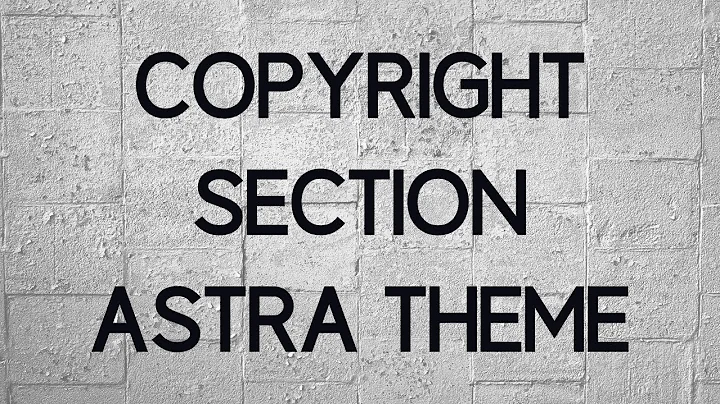 How to Customize Astra Theme Copyright Section