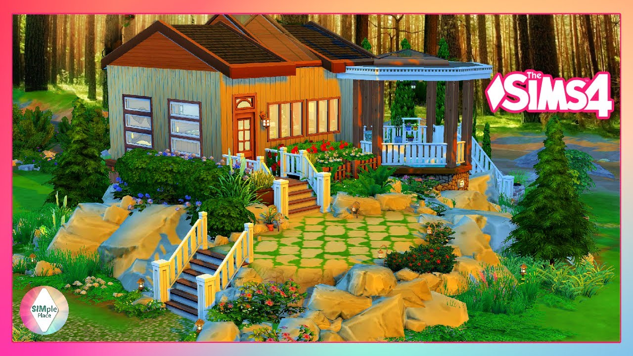 Beautiful Tiny Cabin Retreat Speed Build Sims 4 No CC 