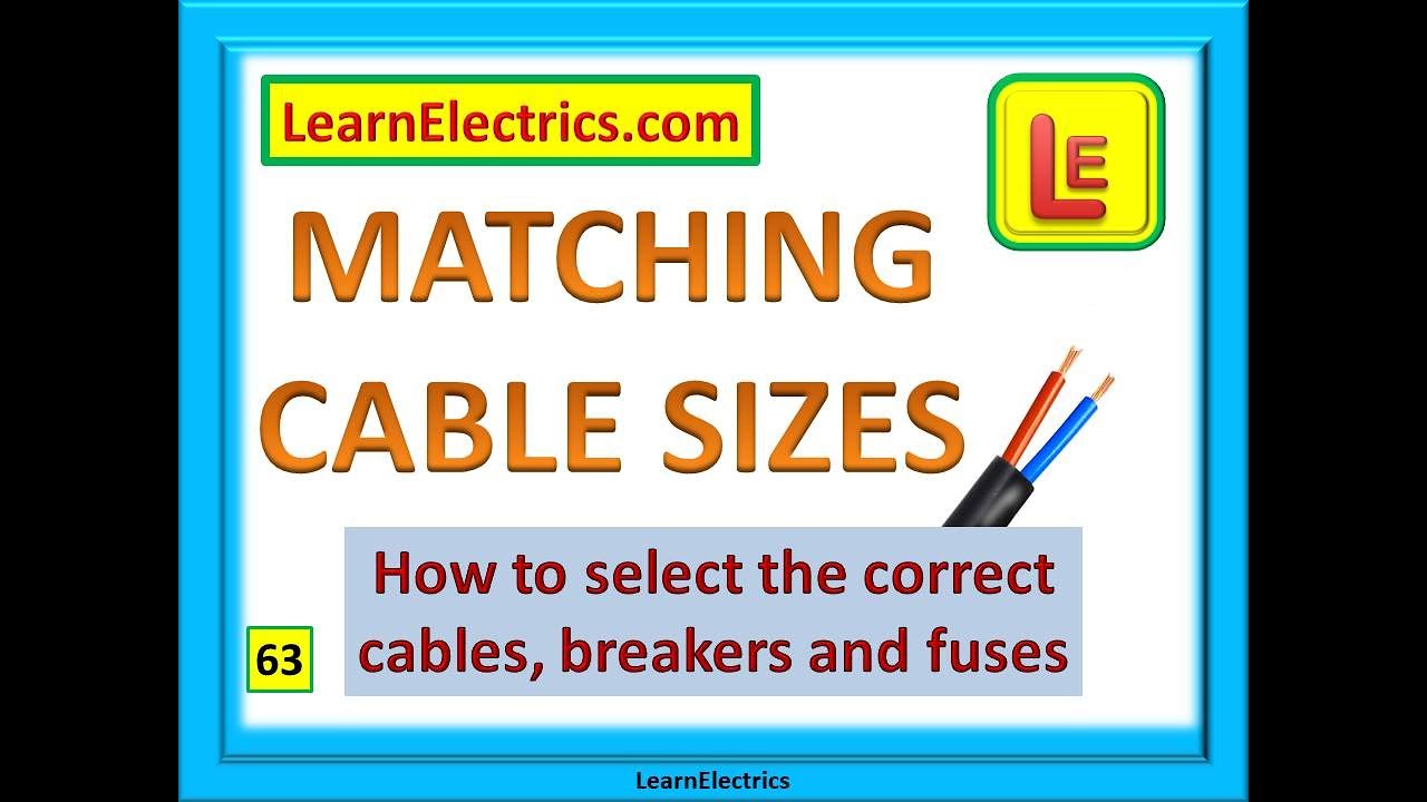 MATCHING CABLE SIZE TO CIRCUIT BREAKER SIZE. How to select the correct