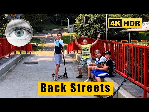 Prague 4k walk: Back Streets - Folimanka Park - Náplavka - Vltava ?? Czech Republic HDR ASMR