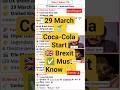 29 March | Coca-Cola First Sale | Brexit | #ytshorts #shortsfeed #trending #facts #ytstudio