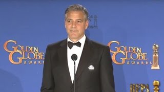 George Clooney in the 72nd Golden Globes Press Room