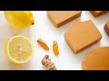 Homemade lemon turmeric soap natural cold process soap making w recipe