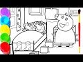 Peppa Pig Drawing & Painting Mummy Pig Sleeping Time Coloring Book & Colors For Kids Children