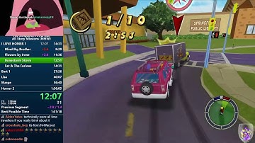 The Simpsons Hit & Run All Story Missions (No Mission Warps) Speedrun in 1:34:37