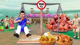 100 Kg Leg Pieces Chicken Food Challenge Hindi Moral Stories Hindi Kahani New Funny Comedy Video
