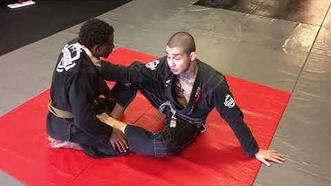 Loop choke from butterfly guard: Moncaio Brothers jiujitsu