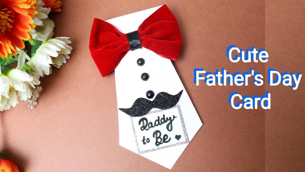 Handmade Father's Day Card| Making Cute Card with Bow & Tie For Father ...
