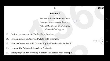 6th semester BCA android programming 2022 year question paper calicut university