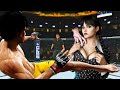 Crazy Fight 🔥🐉Bruce Lee woman vs. Jenna Ortega - EA Sports UFC 4