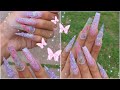 Gershion Polygel Kit Nails! Pastel Spring 3d Flowers, Foil & Pearls!