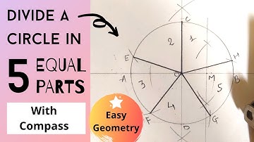 How to divide circle in 5 equal parts with Compass/Rounder | Easy geometry