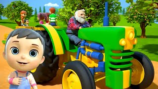 Wheels On The Tractor Go Round And Round, Farm Vehicle + More Kids Rhymes