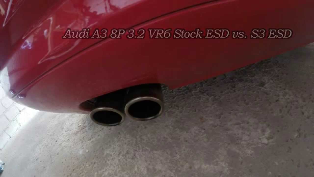 Audi A3 8P 3.2 VR6 Stock Exhaust vs S3 Exhaust 