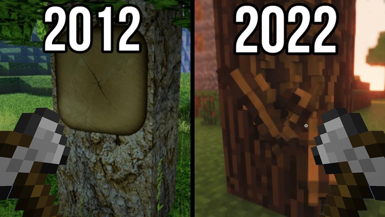 realistic minecraft in 2012 vs now - YouTube