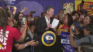 Fast food workers celebrate new $20 minimum wage in California