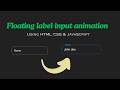 Floating Label Input Animation | HTML CSS Only (No JS)