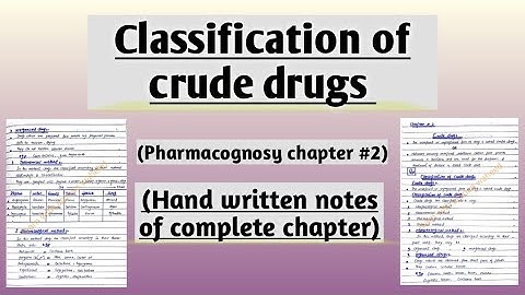 Classification of crude drugs l pharmacognosy chapter # 2 l learn with aroosa waheed l