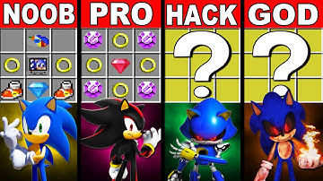 Minecraft NOOB vs PRO vs HACKER vs GOD: SONIC THE HEDGEHOG CRAFTING BATTLE in Minecraft - Animation