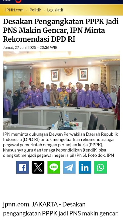 Desakan Pengangkatan PPPK Jadi PNS Makin Gencar, IPN Minta Rekomendasi DPD RI