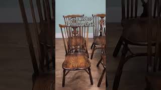 Set 8 Windsor Farmhouse Chairs #Canonburyantiques #windsor #windsorchairs #antiques