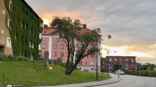 Stockholm Walk: Hjorthagen at sunset. Calm city walk. 