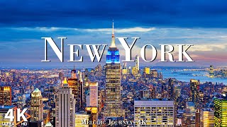 FLYING OVER NEW YORK(4K UHD) Amazing Beautiful Nature Scenery with Relaxing Music - 4K VIDEO