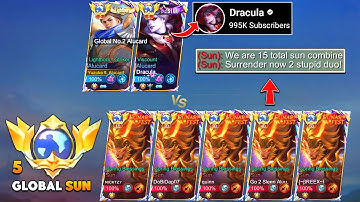 YUZUKE + DRACULA vs 5 GLOBAL SUN Trashtalker | 2 Alucard God vs 15x Sun Combine (Wie wint?🏆)