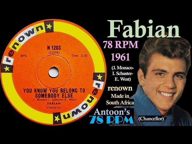 Fabian | You Know You Belong To Somebody Else | Renown 78 rpm