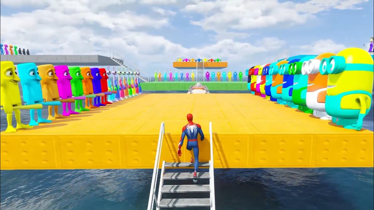 GTA 5 Red Spiderman VS Red/Green Minion! 💥 Epic Ragdolls & Fails 😂 #04
