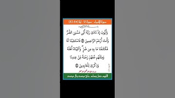 سورة الانبياء - سورة 21 - اية (84-83)