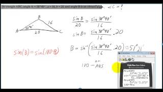 Law of sines - Solving for the obtuse angle