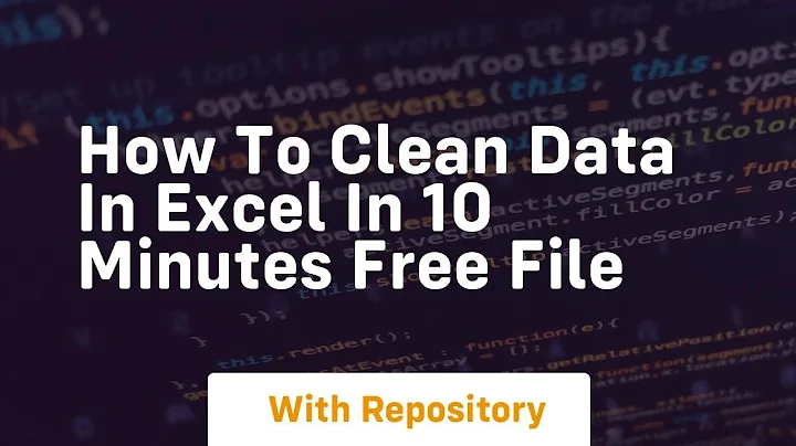 How to clean data in excel in 10 minutes free file