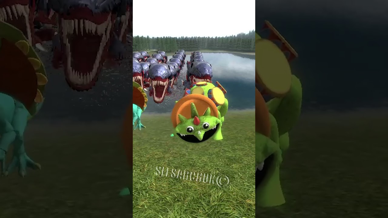 NEW DRUMSERATOPS TITAN VS HYLOSAURUS CURSED FAMILY DINO TOYS POPPY PLAYTIME 4 LAKE in Gmod !