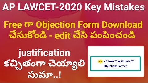 AP LAWCET-2020 Preliminary Key Mistakes | Download Objection Document here |