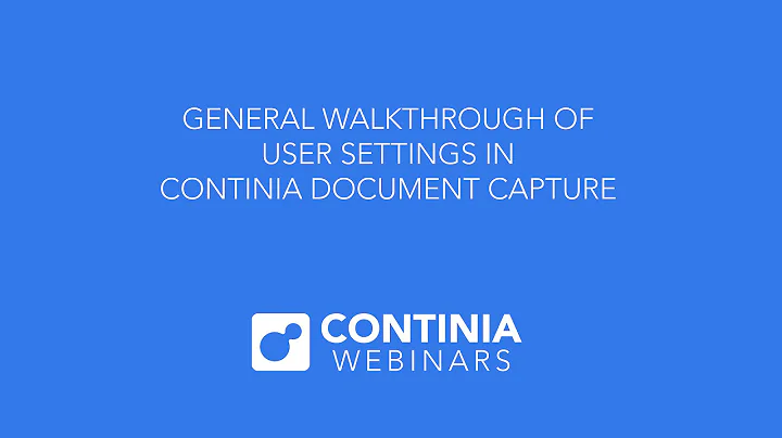 General walktrough of User Setup in Continia Document Capture