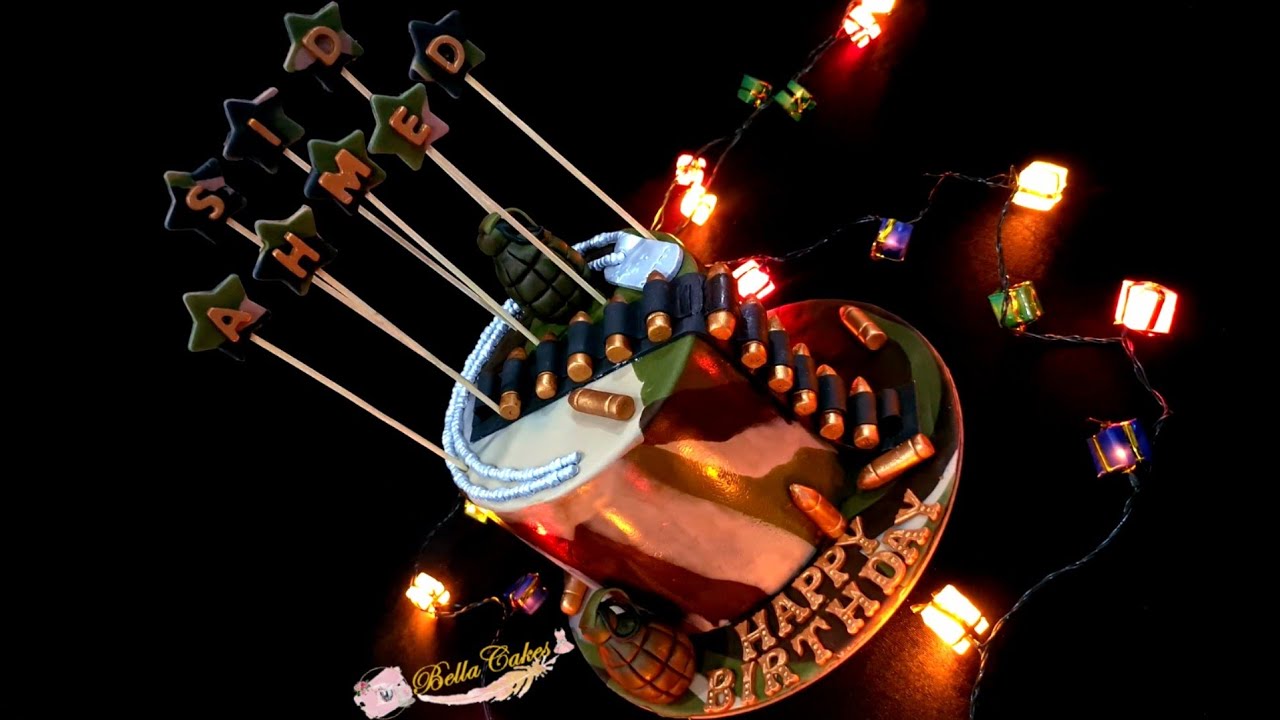 كيك ديزاين🎂طريقة ديزاين العسكرية أو call of duty مبسطة و بأدق التفاصيل🍰Cake Désign