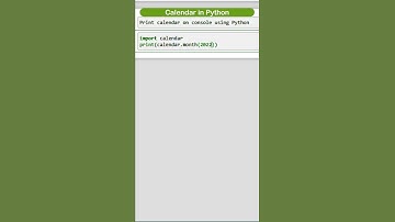 Calender in Python | Calender | import calendar module | pruton programming | python module #shorts