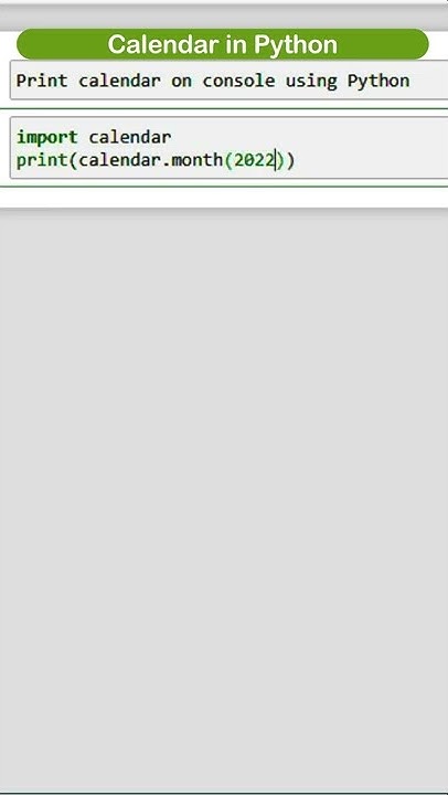 Calender in Python | Calender | import calendar module | pruton ...