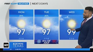 First Weather Alert: Lower 90s, chances for storms