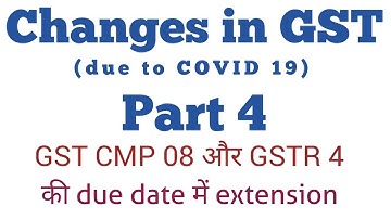 GST CHANGES, EXTENSION OF DUE DATE OF GST CMP 08 AND GSTR 4 #TAXOFTHINGS